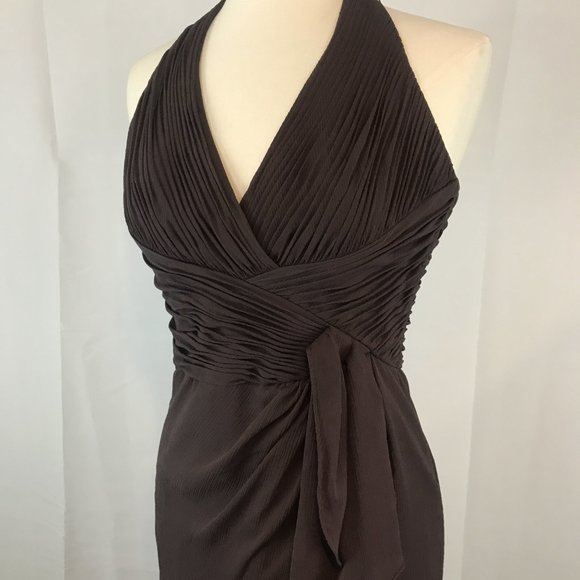 David's Bridal Chiffon Halter Formal Dress F12688 - Picture 4 of 8